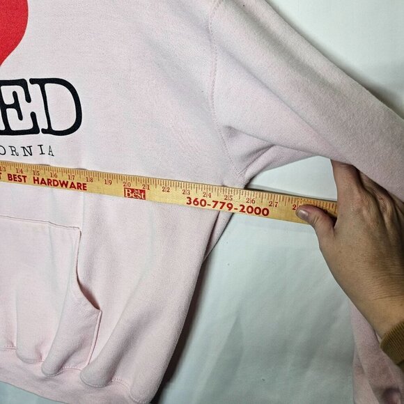 Jerseys Pink Hoodie I Heart Love Weed California Pullover Tourist Size XL - Picture 8 of 9